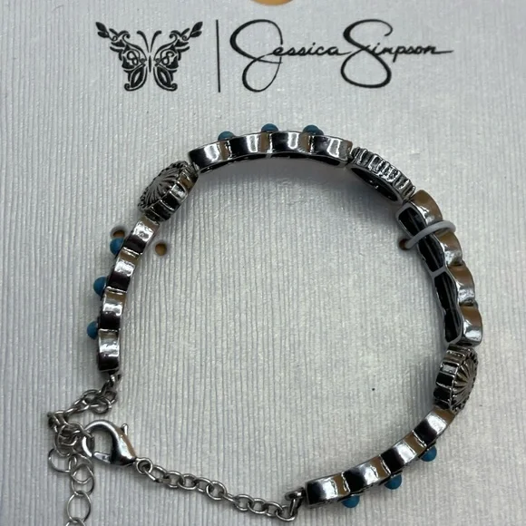 Cowgirl Jewelry featuring Jessica Simpson Silver and Turquoise Bracelet - Picture 2 of 7
